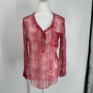 Isabel Marant Etoile Blouse Zinya Red Printed Chiffon  Top